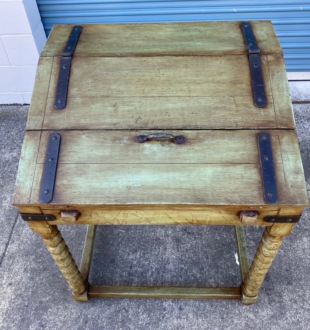 Early Monterey Slant Top Desk, Green finish