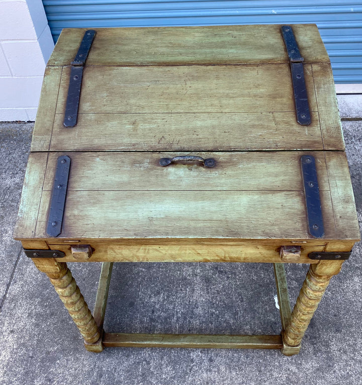 Early Monterey Slant Top Desk, Green finish