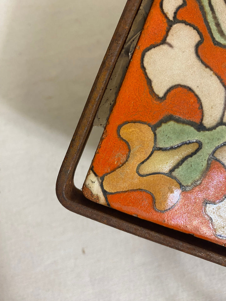 Vintage Malibu Potteries Tile Wall Planter with Bauer flower pot