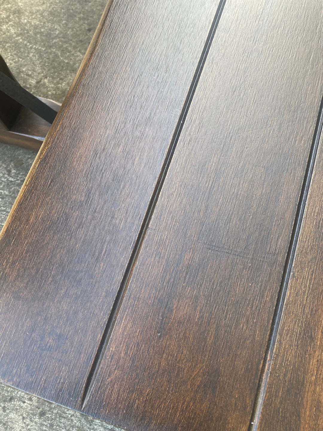 Rare Coronado Flip top Dining set, 2 benches, dark finish