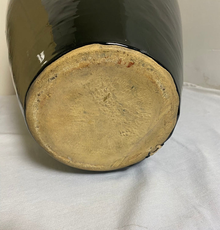 SOLD. Bauer Oil Jars, rare black glaze (Pair)