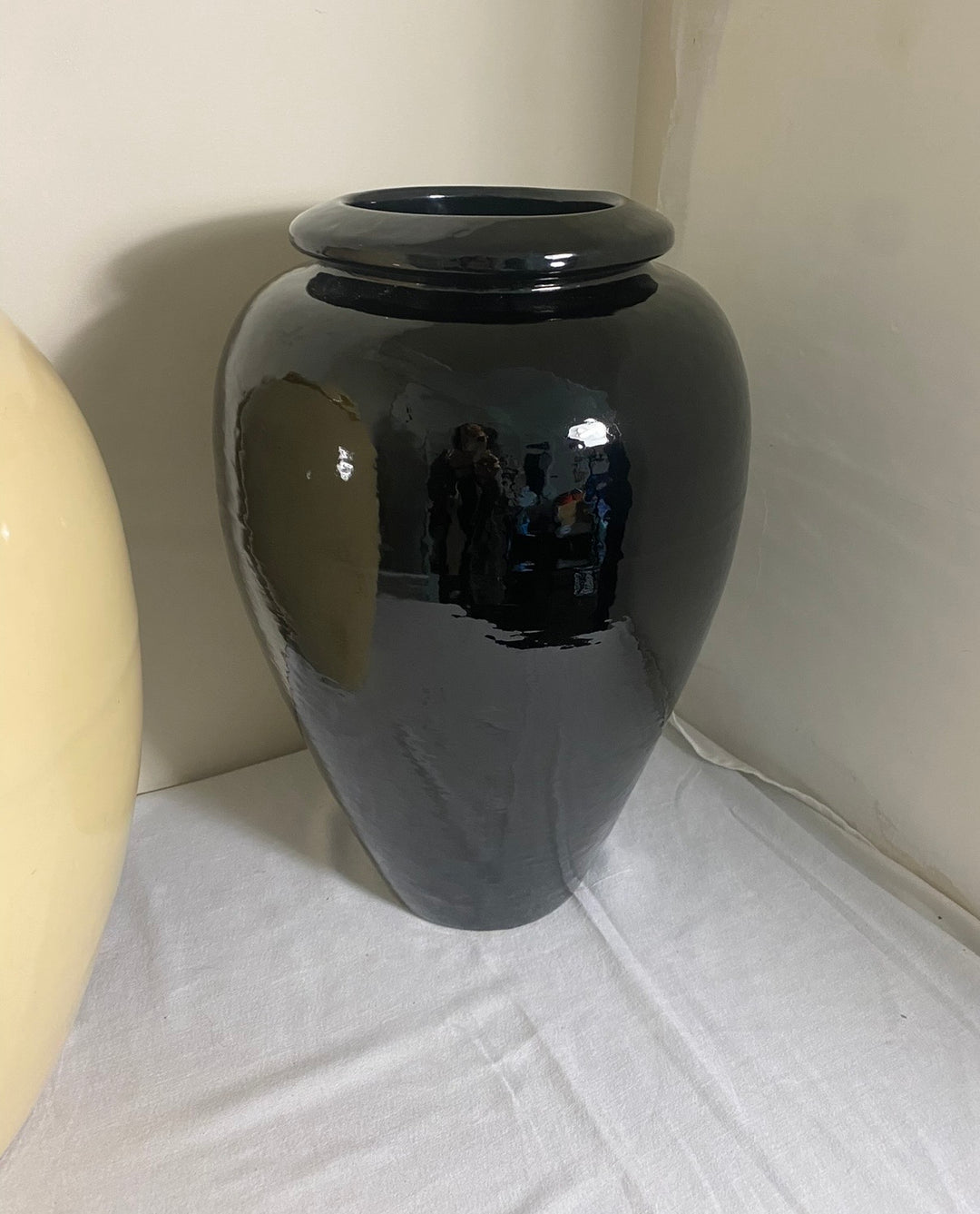 SOLD. Bauer Oil Jars, rare black glaze (Pair)