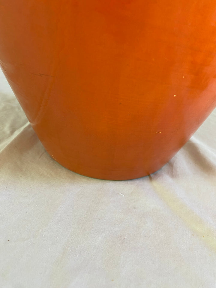 Bauer Oil Jar, Orange Glaze, 18" tall, Tapered form