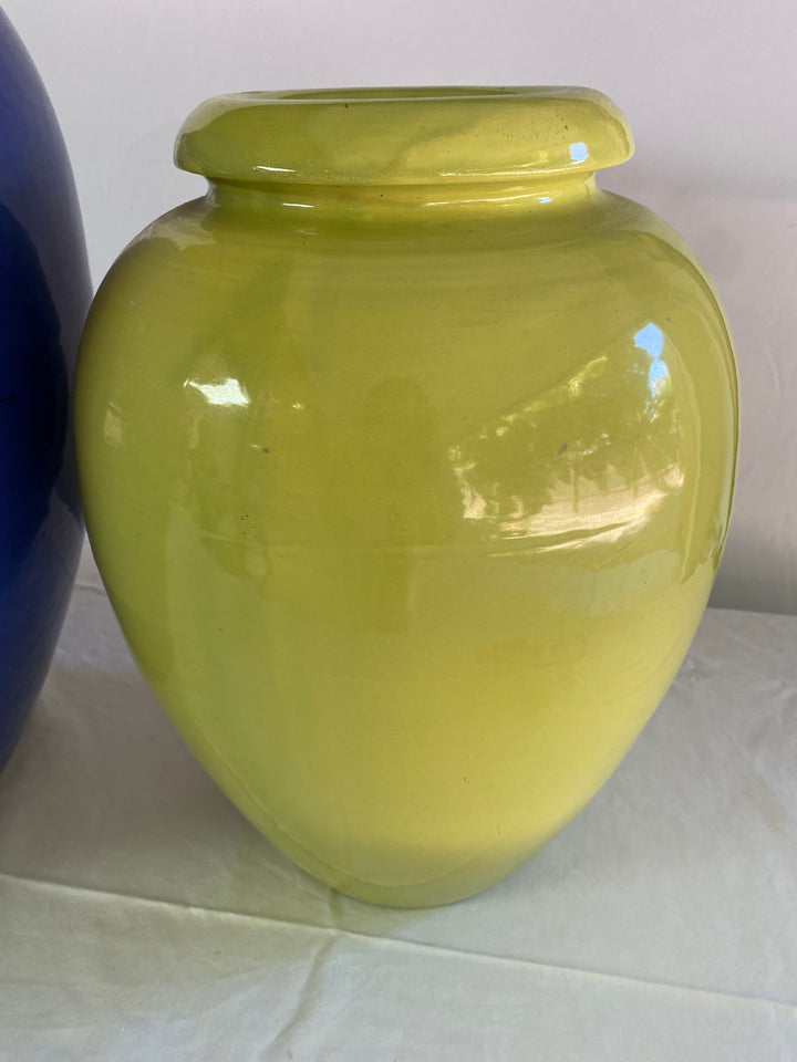 Bauer Oil Jar, Rare Chartruese Glaze, 16" tall