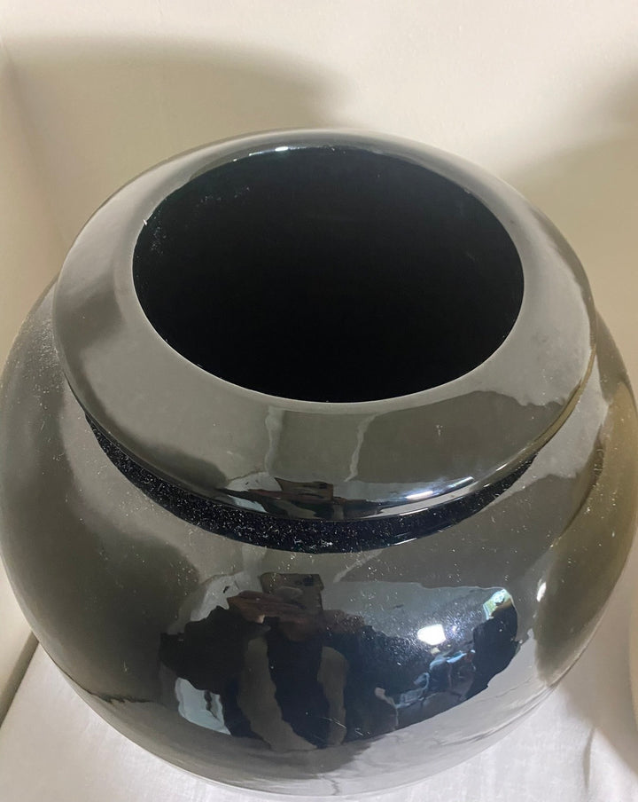 SOLD. Bauer Oil Jars, rare black glaze (Pair)