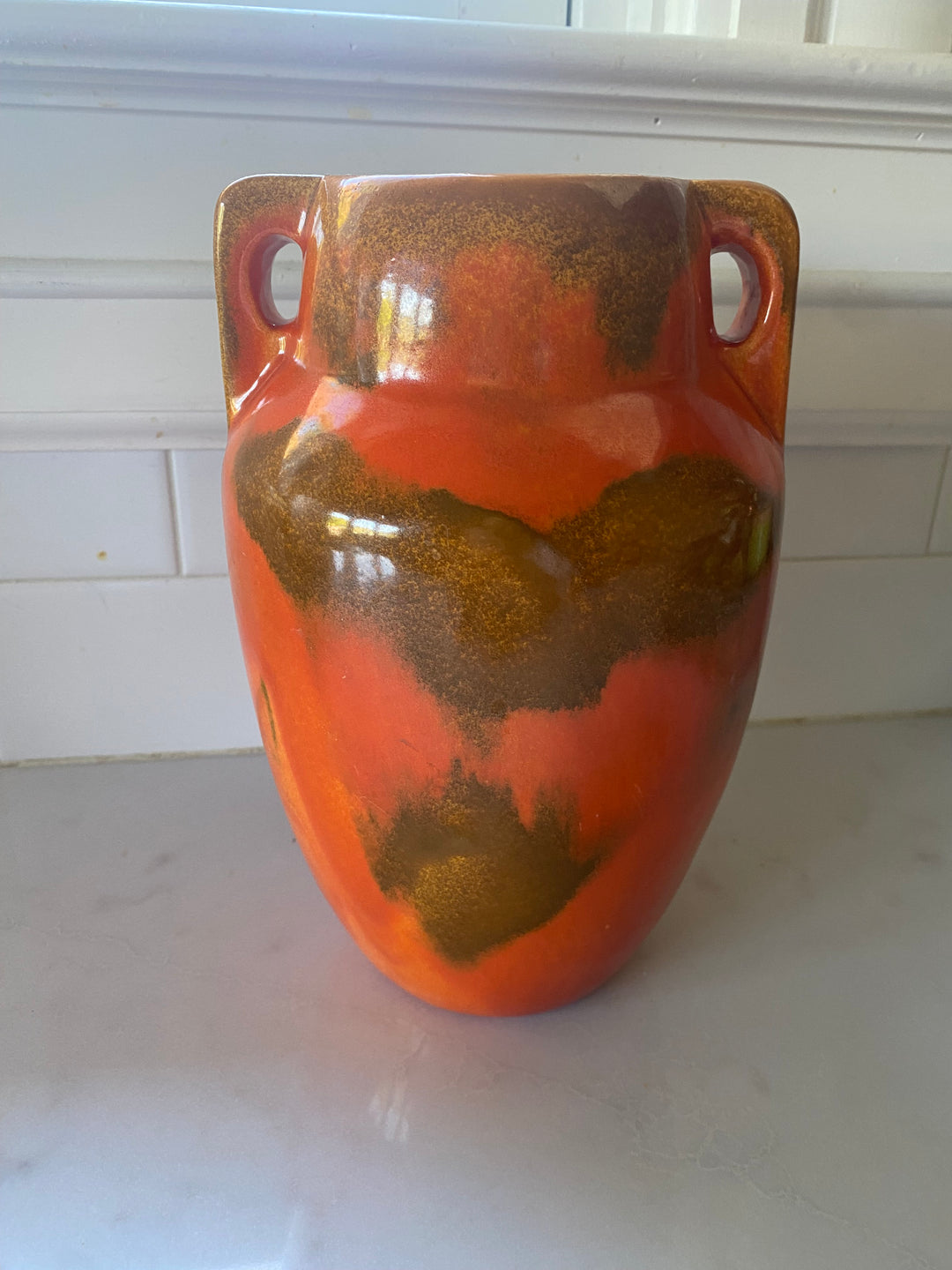 Tudor Handled Vase, Exceptional Glaze, Mint