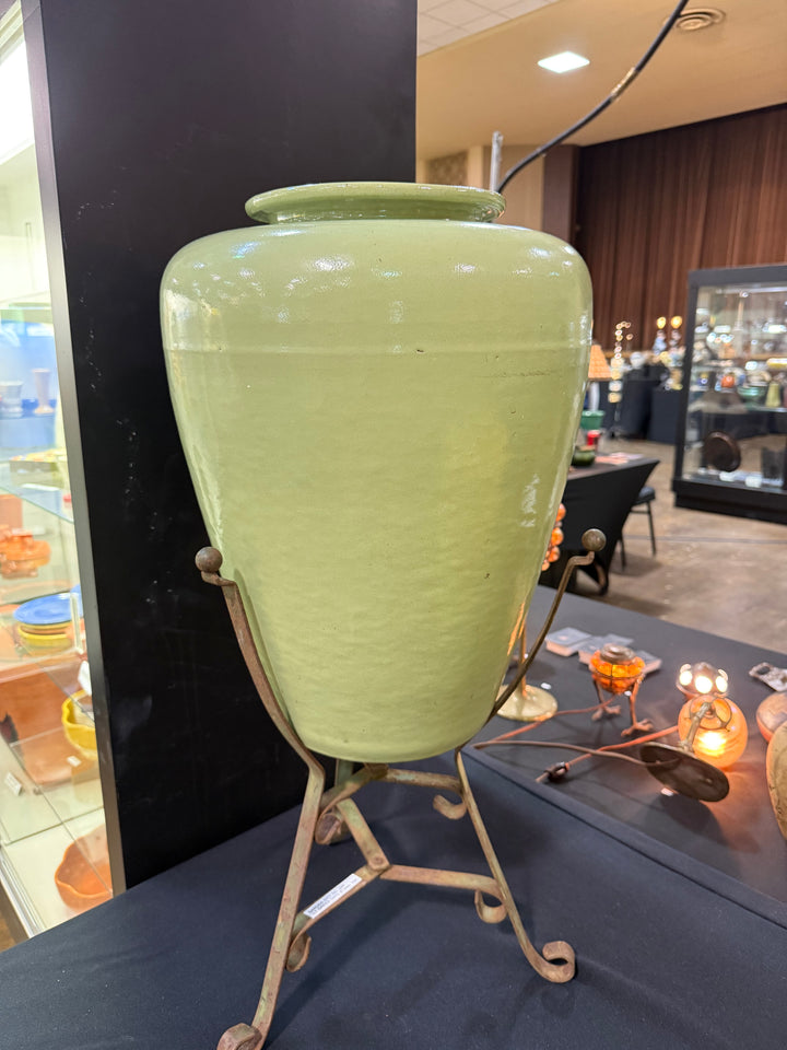 Garden City Oil Jar, 17" tall, Light Green Glaze