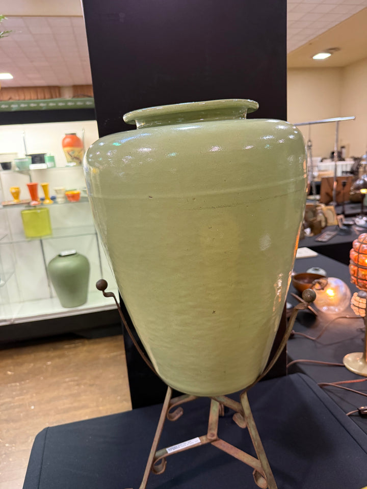 Garden City Oil Jar, 17" tall, Light Green Glaze