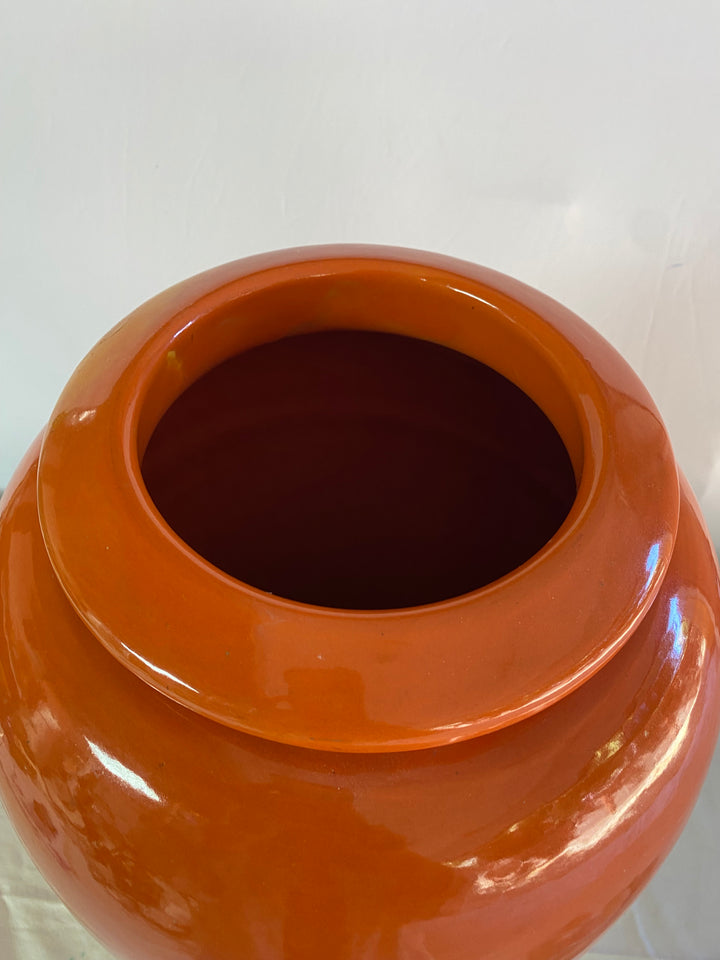 Bauer Oil Jar, Orange Glaze, 18" tall, Tapered form