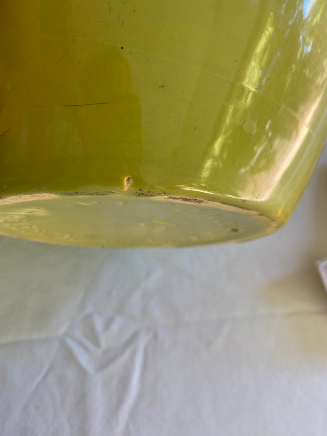 Bauer Oil Jar, Rare Chartruese Glaze, 16" tall