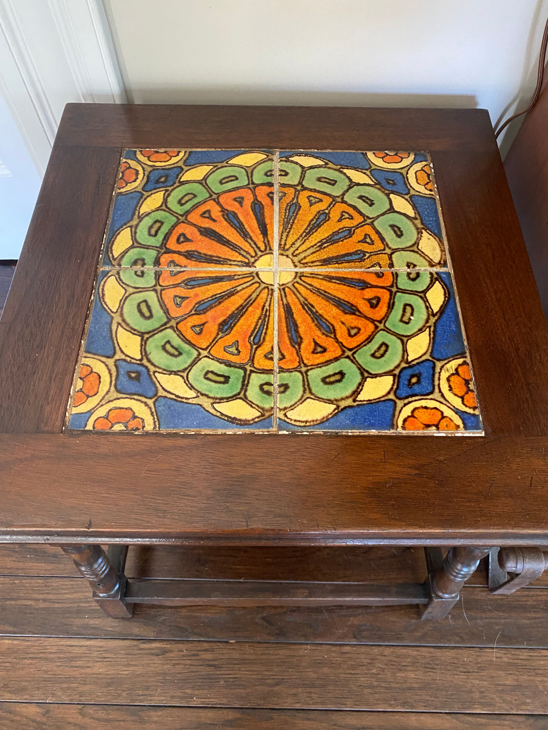 Malibu Tile Table, original Wooden Base