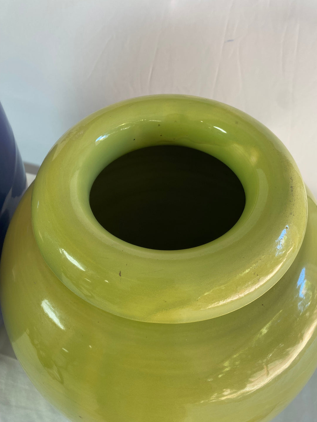 Bauer Oil Jar, Rare Chartruese Glaze, 16" tall