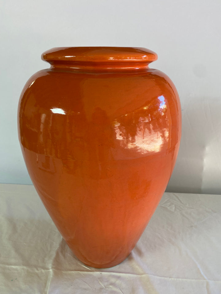 Bauer Oil Jar, Orange Glaze, 18" tall, Tapered form