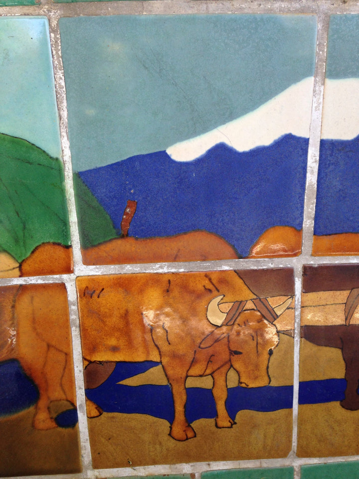 San Jose Workshops Mural - Oxen and Cart 8-8"