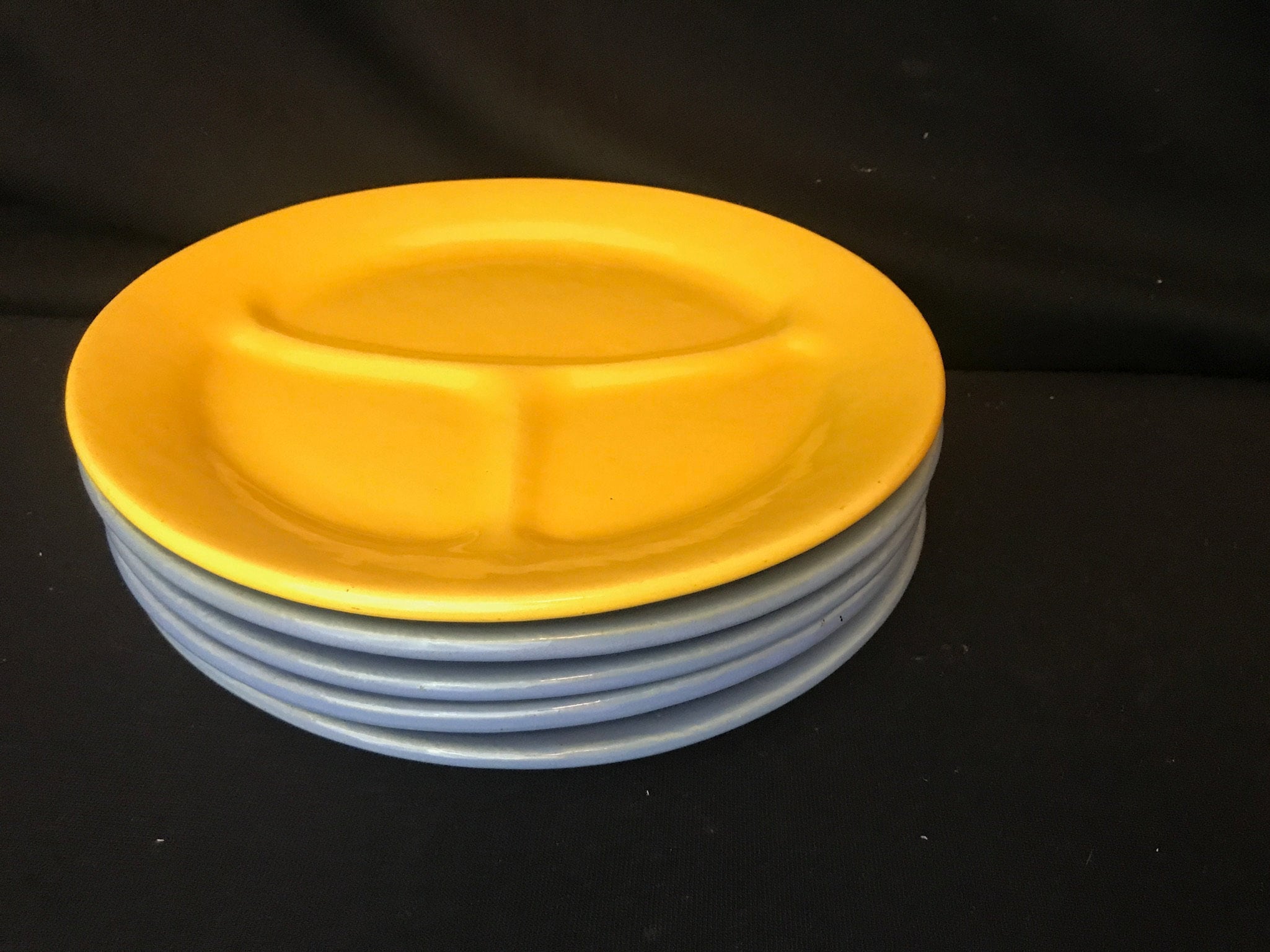 2Q20Bauer Plainware Grill Plates, 5 available, 4 Delph and 1 YellowBau ...