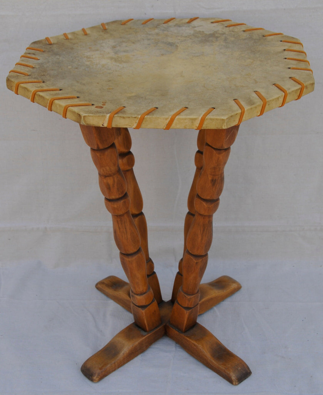 Monterey Furniture Tall Table with Leather Parchment Top
