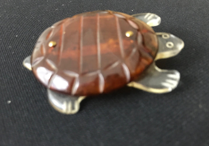 Vintage Jewelry Lucite Pin, Turtle