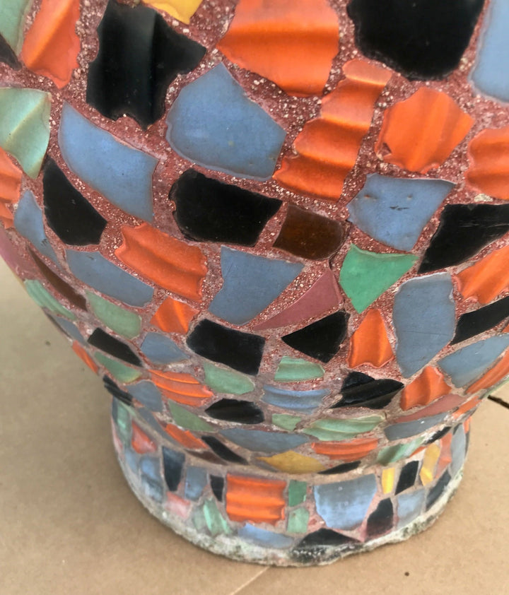 Pair of Hillside Pottery Porch pots, California Rainbow shards