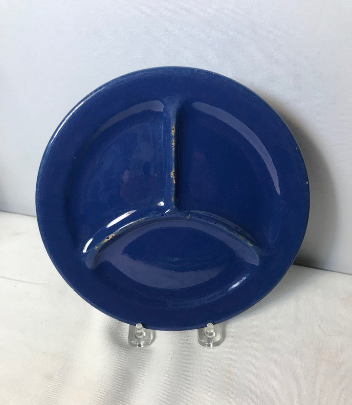 Rare Bauer Baby Grill Plate, Cobalt