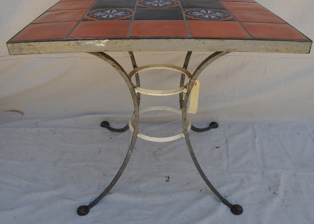 Catalina Island Patio Tile Table , Deco tiles with wrought iron base