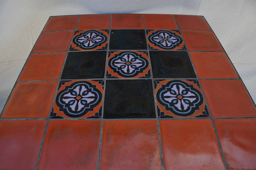 Catalina Island Patio Tile Table , Deco tiles with wrought iron base