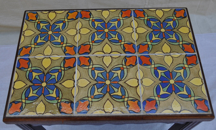 6-8" Malibu Tile Table, Monterey style Wood Base