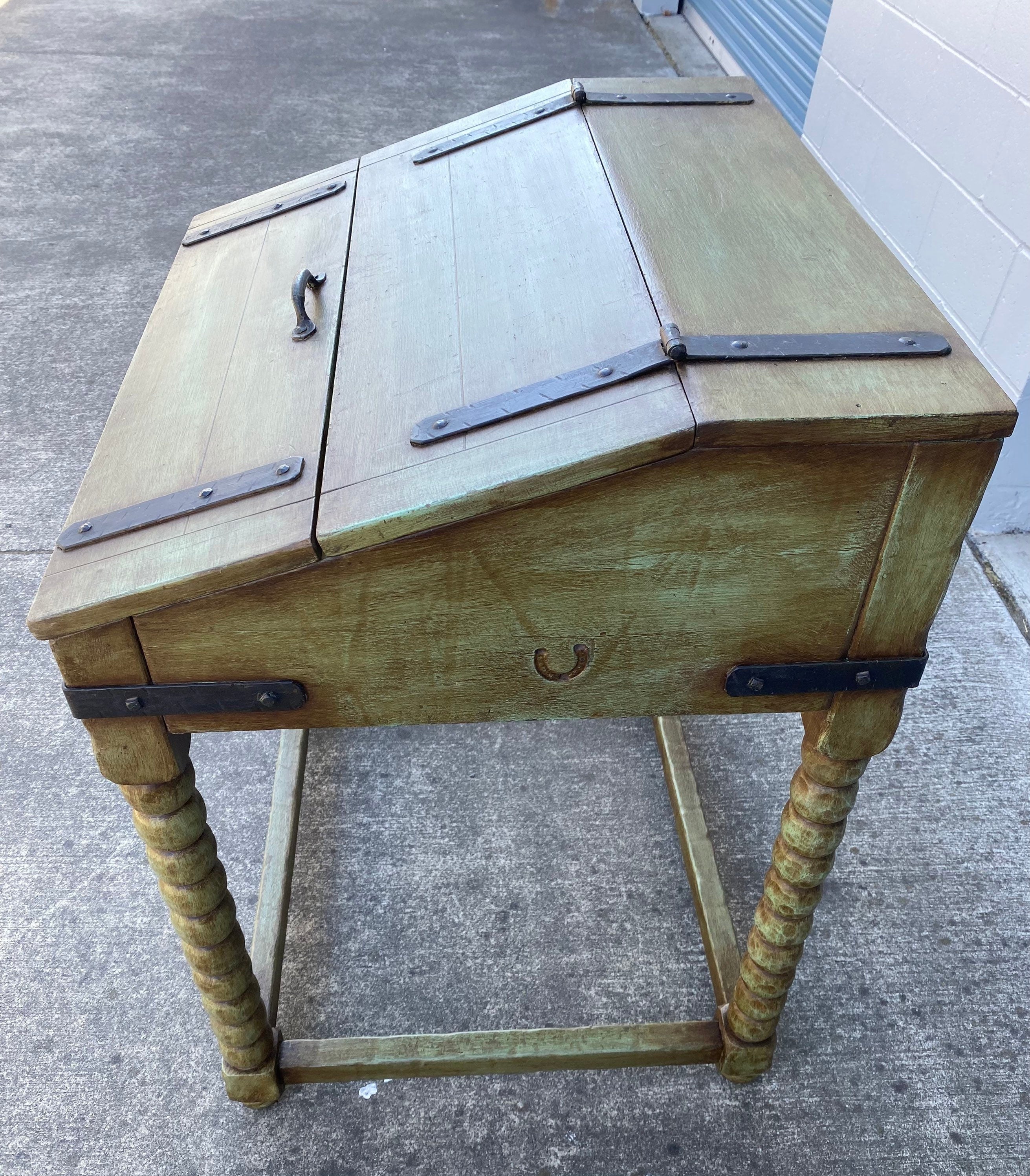 Early Monterey Slant Top Desk Green finish
